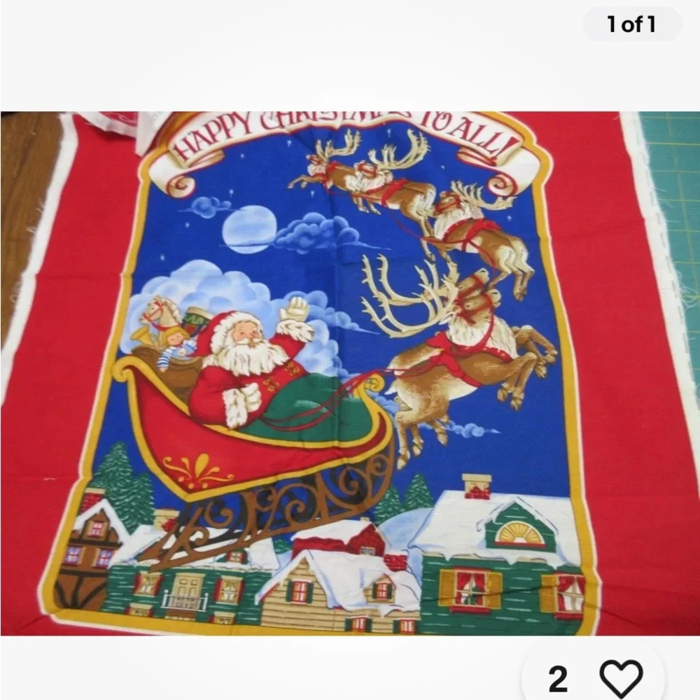 Night Before Christmas Quilted wall Panel with shimmering effects. No rod